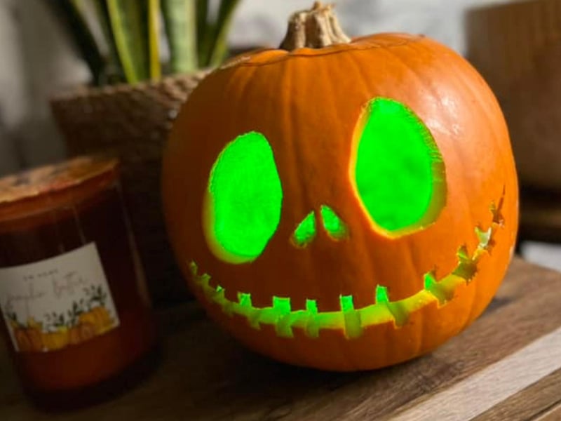This creepy pumpkin has a super spooky green glow and was submitted by Janine Dawson of Scarborough.