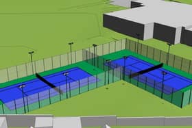Whitby Tennis Courts, 3D impression.