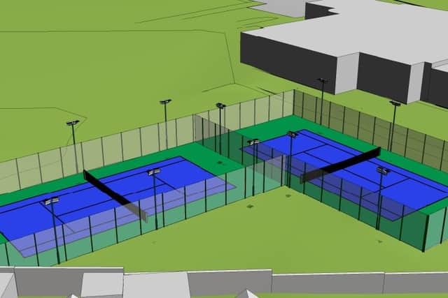 Whitby Tennis Courts, 3D impression.