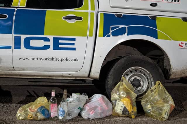 Police have shared images of the rubbish left on Tate Hill Beach in Whitby
