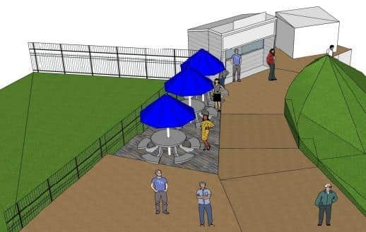 Proposed seating area at the Salty Dog Cafe, Cayton Bay