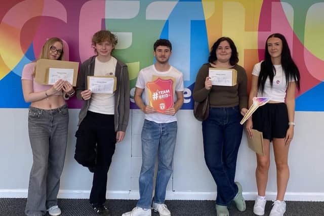 Bridlington School students on A-level results day.