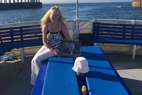 Derek Rose's ashes were scattered at sea - he always wore a hat and the white one was his summer one.