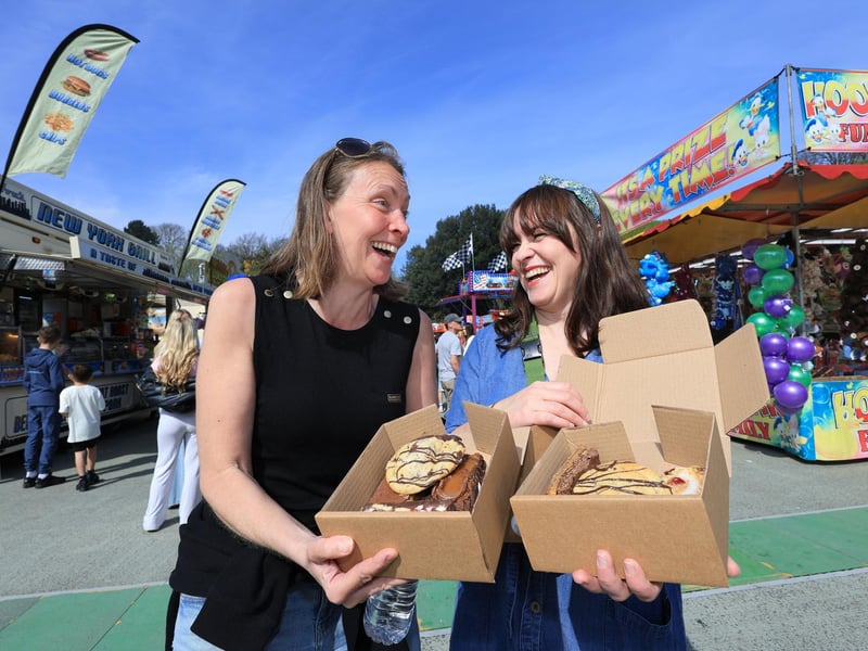 Carey and Kirsty  with their tasty treats.