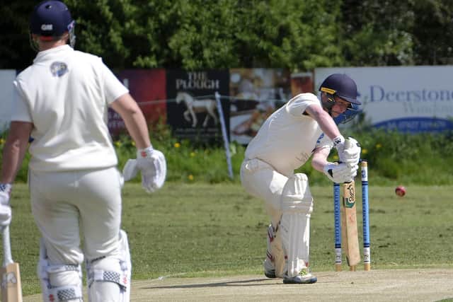Chris Malthouse, pictured in batting action, shone with the ball for Scalby 2nds.