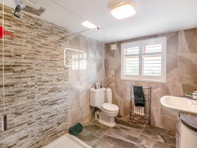 A modern shower room within the house.