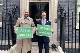 Richard Holden MP and Coun George Jabbour outside 10 Downing Street.