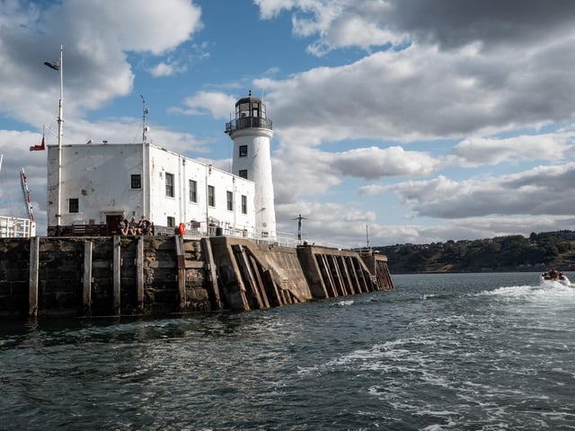 View from the harbour of Scarborough Lighthouse. photo: Marisa Cashill