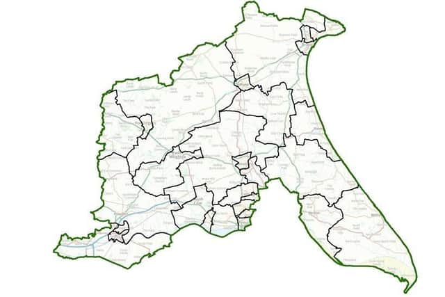 The proposed council ward boundaries. Image courtesy of the Local Government Boundary Commission