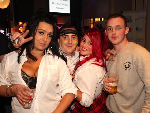 Chantelle, Liam, Jade and Chris in Quids Inn.