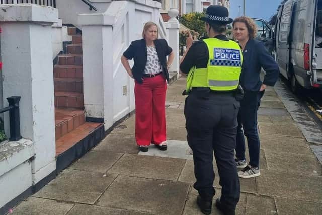 Deputy Mayor Jo Coles joined North Yorkshire Police and Alsion Hume MP on a patrol of the Homemore sites.