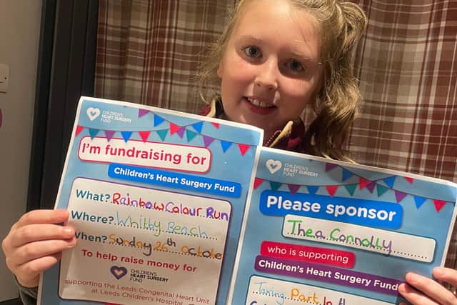 Thea Connolly, 8, is taking on Whitby Colour Run.