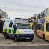 North Yorkshire Police team up with local double-decker bus company EYMS to help crack down on drivers using hand-held mobile phones.