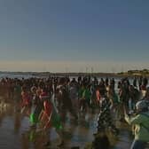 Brave souls ran into the North Sea in Bridlington for the annual Boxing Day tradition. Photo taken from video submitted by Steve White.