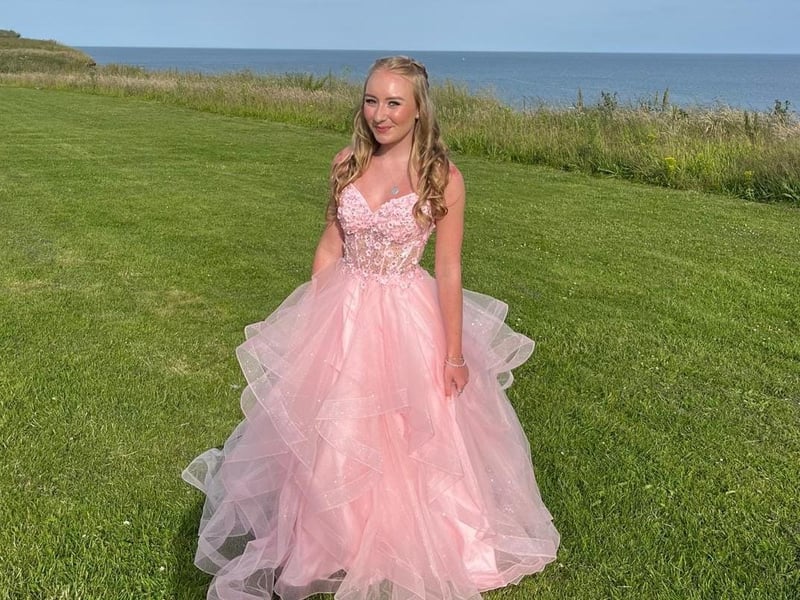 Alexis looking lovely in pink.