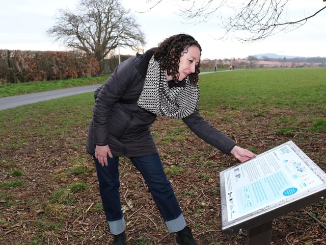 Checking out one of the new information boards