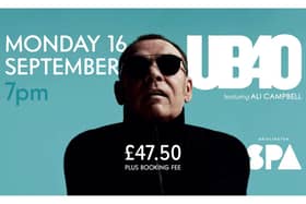 UB40 featuring Ali Campbell will perform at Bridlington Spa tonight (September 16).
