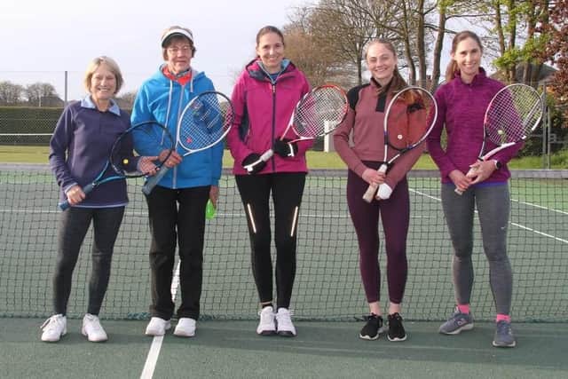 Bridlington LTC Ladies A team, from left, Penny Clark (captain), Anne Diamond, Carolien Lino, Beth Christlow and Keren Miller. Not pictured: Julie Christlow.