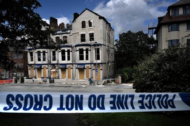 The hotel on Belmont Road reamins unsafe to enter - pic Richard Ponter