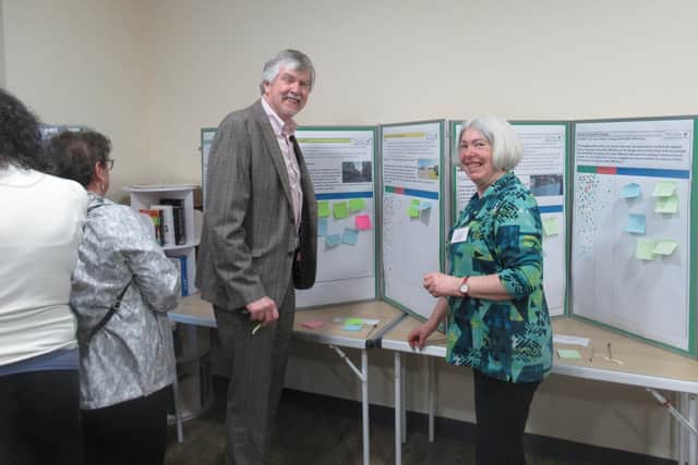 Neil Swannick and Joyce Stangoe at the Whitby Neighbourhood Plan consultation.