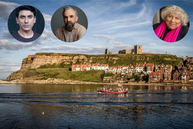 Whitby actor Ace Bhatti, inset left, will join Shaun Usher and Miriam Margolyes at Whitby Lit Fest.