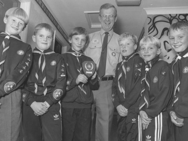St Mark's Cub Scouts were the Masterminds of the district after winning the quiz competition at Maple Drive Cub Scout HQ. The winners, pictured with District Commisioner David Appleby, are, left to right, Alex Meek, Matthew Rule, Nick Ellmore, Matthew Hartley, Mark Hutchinson, and Philip Stewart. 