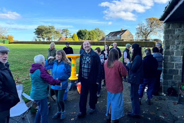 Visitors to Egton Community Apple Pressing Day.