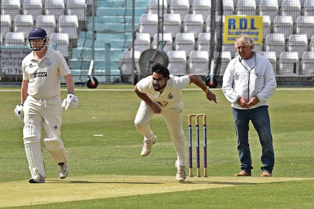 The returning Prince Bedi took 2-21 but the visitors Beverley proved too strong. Photo by Simon Dobson