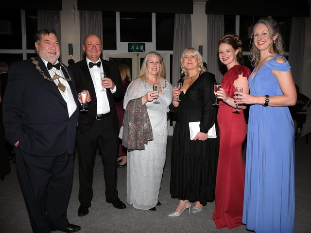 Guests gather with the Mayor and Mayoress