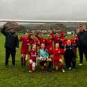 Scarborough Ladies FC Under-12s Reds celebrate their second win