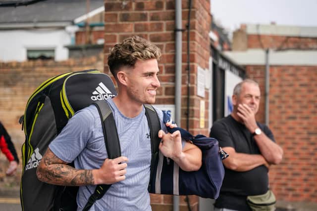 Boro's Dom Tear arrives at the ground. Photo by Wandering Photography