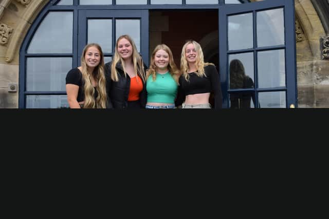 Scarborough College students celebrate their GCSE results.
