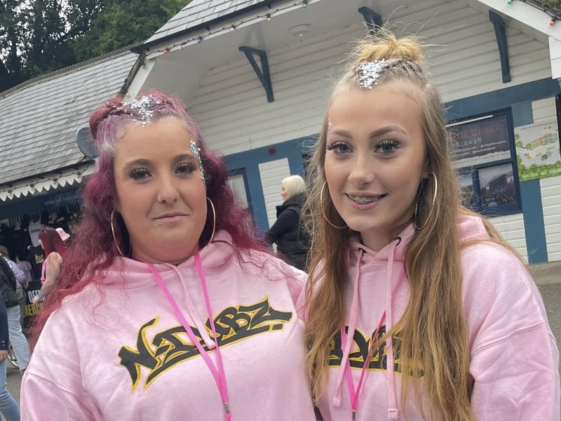 N-Dubz fans on their way into the Scarborough concert.