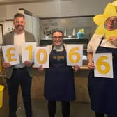 L to R: Eileen Johnston, Chairperson of the Bridlington Fundraising Group, Charlie Kilburn, Landlord of The Ship Inn, Emily & Steve Bar Supervisors.