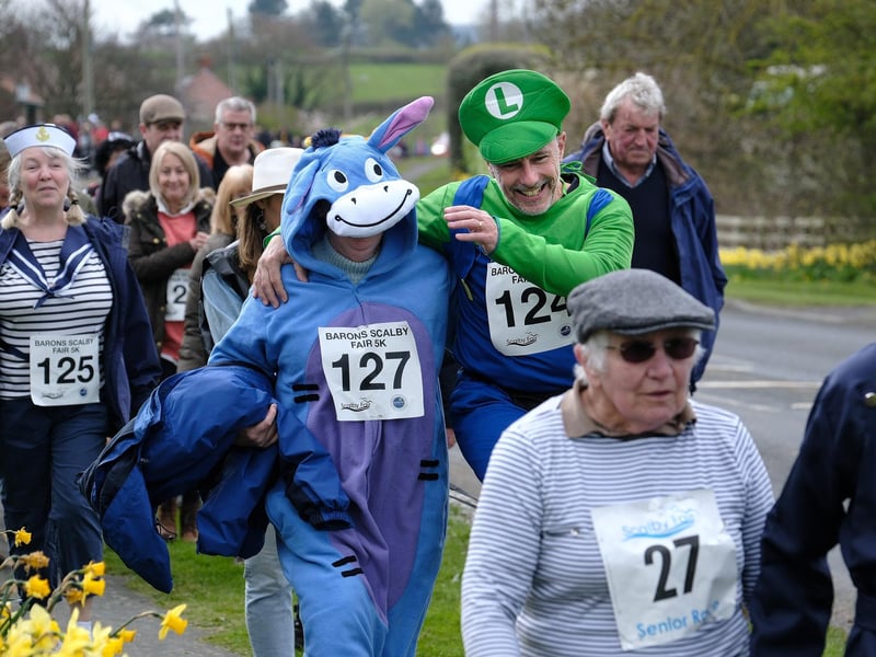 Eeyore and Luigi enjoying the walk!