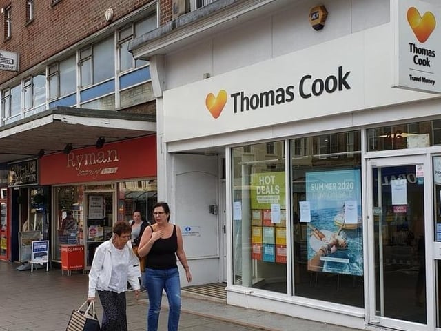 The Thomas Cook shop, where many happy holidays were booked, before it closed in 2019. It is now a betting shop.