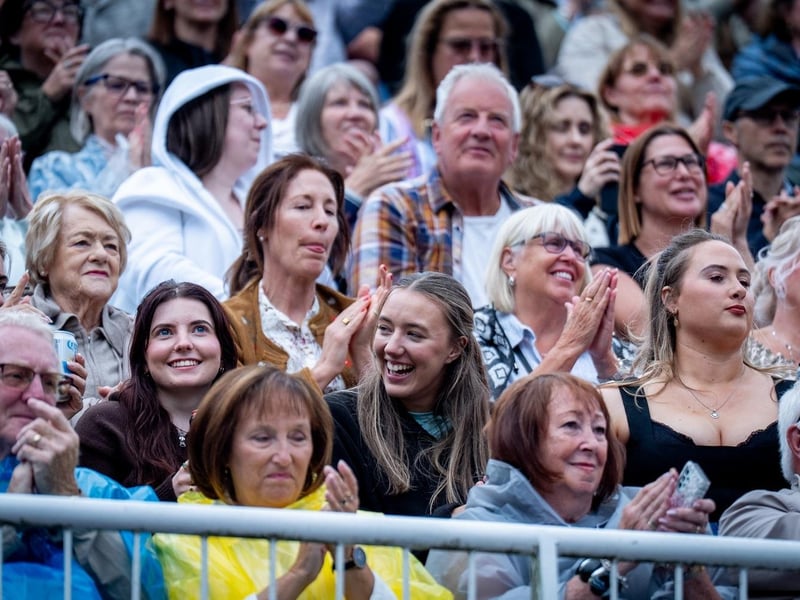 Fans enjoying seeing Canadian star Michael Buble. photo: Cuffe & Taylor