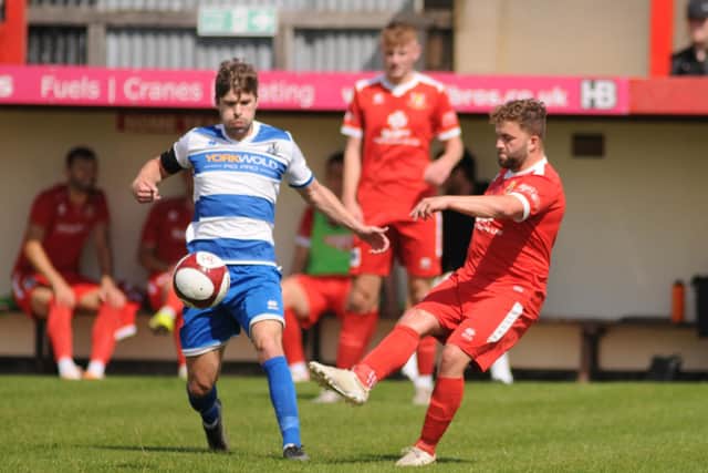 Andy Norfolk was forced off with an injury in the FA Cup loss at Bishop Auickland.