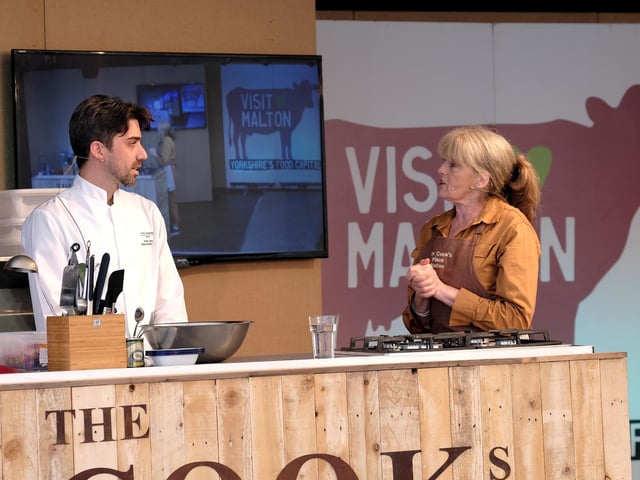 Devin Jones from The Grand York giving a talk and demonstration.