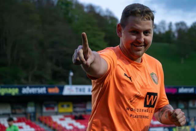 Edgehill's Billy Logan sas on target in the cup final win.