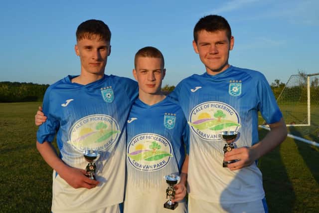 Jake Allardice, an ever present in his first senior season was joined in defence by Man of the Match Corey Wiles and Tommy Palmer, all three 16-year-olds natured by Heslerton's fine Junior set-up.