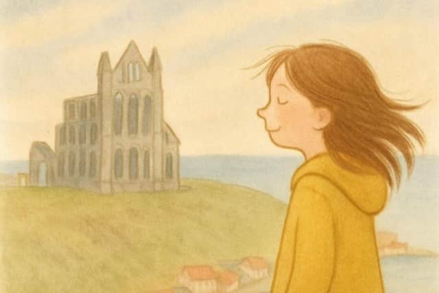Title character Lottie enjoys the fresh air near Whitby Abbey.
