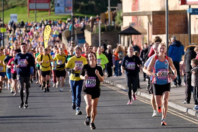 The Scarborough 10k runners work hard