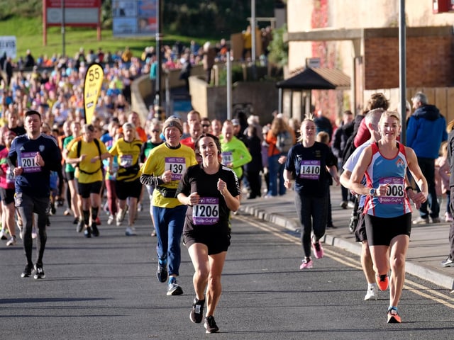 The Scarborough 10k runners work hard