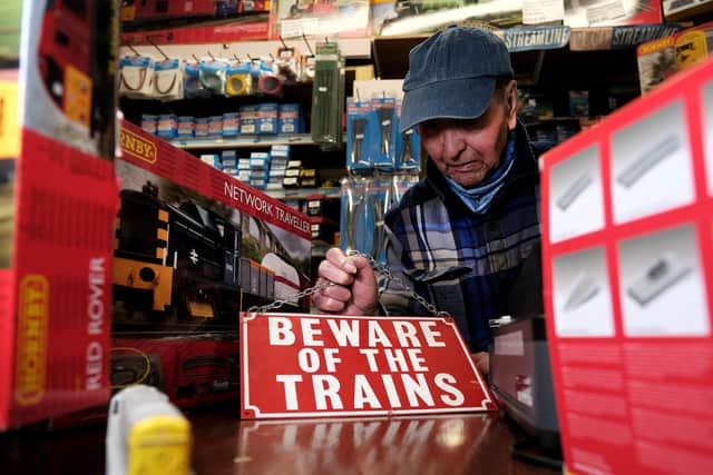Geoff with one of the old railway signs