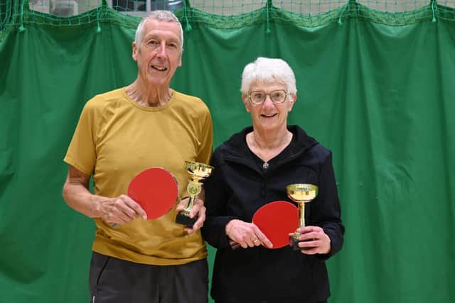Roy Hill and Caron Holdsworth, joint winners of the Wednesday night roundrobin tournament. Photo by Tony Wigley