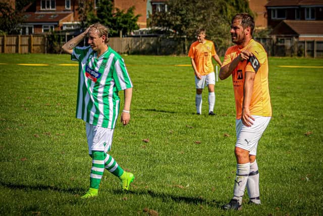 Jamie Patterson, right, scored twice against Seamer in the cup final