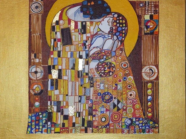 Inspiration taken from Gustav Klimt's "The Kiss" by Diane Todd