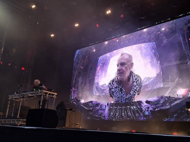 Fatboy Slim gave an energetic performance