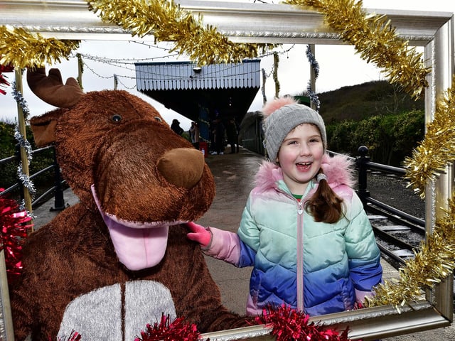 Photo time with one of Santa's Reindeer